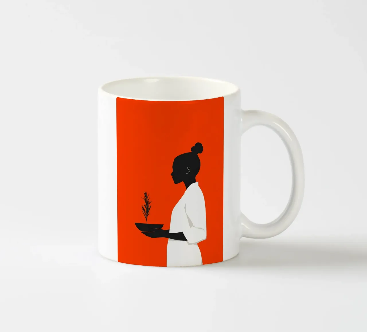 Pianta Donna vita minimal art tazza in ceramica da Justyna Jaszke JBJart