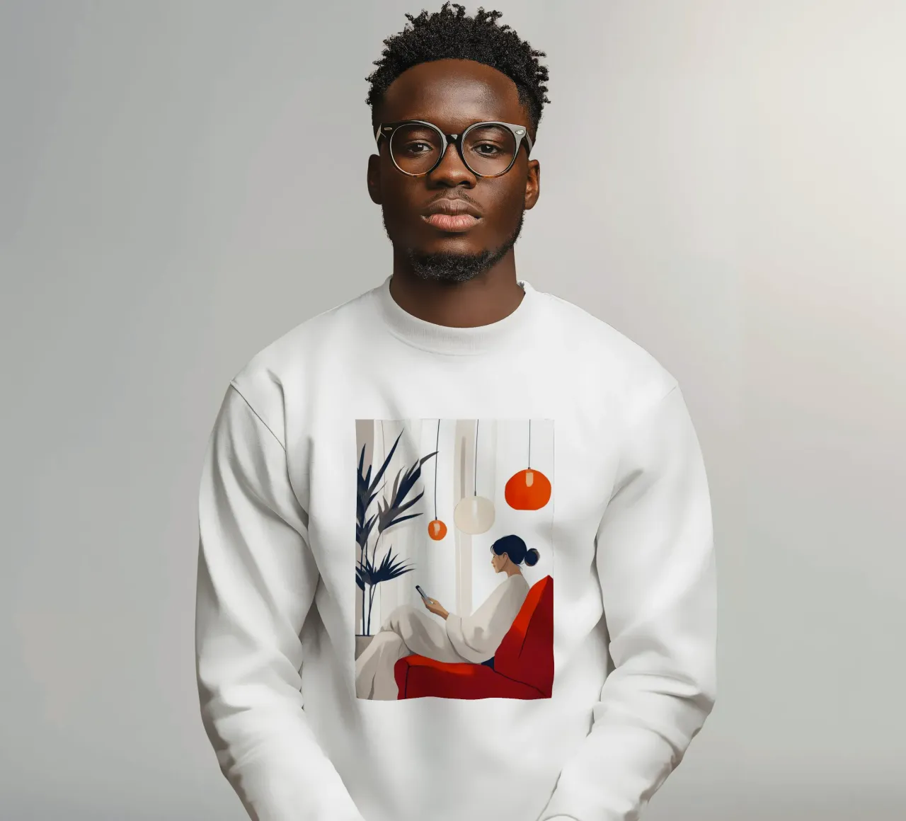 Entspannen Frau Leben minimale Kunst Sweatshirt von Justyna Jaszke JBJart