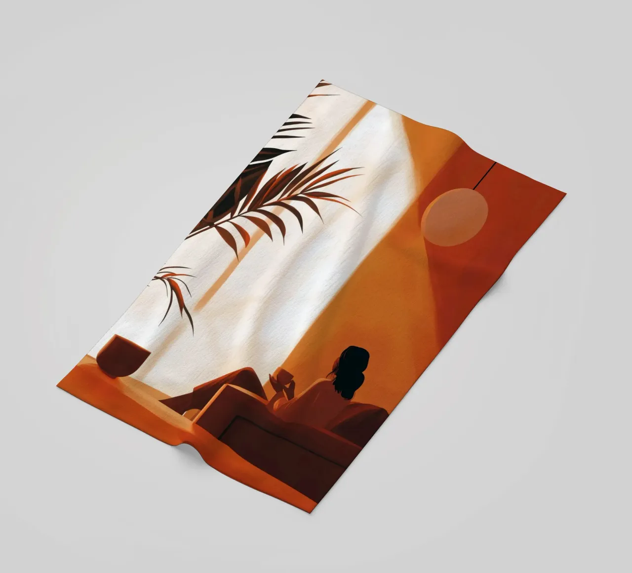 Giornata di sole Donna vita minimal art telo mare da Justyna Jaszke JBJart