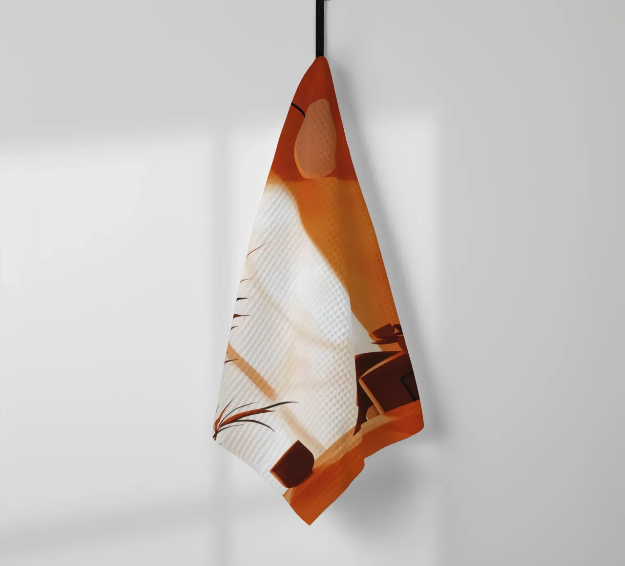 Sunny day Woman life minimal art tea towel by Justyna Jaszke JBJart