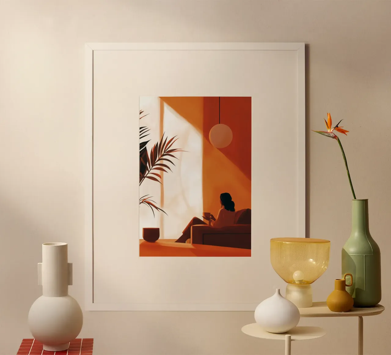 Giornata di sole Donna vita minimal art poster da Justyna Jaszke JBJart