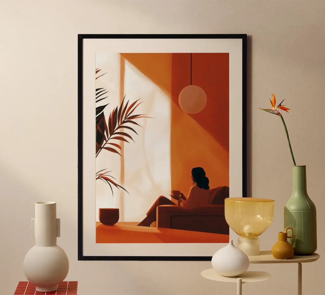 Giornata di sole Donna vita minimal art poster da Justyna Jaszke JBJart