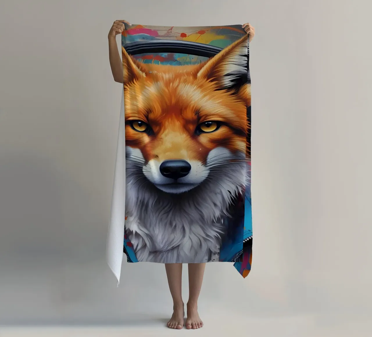 Foxy meloman beach towel by MakArena