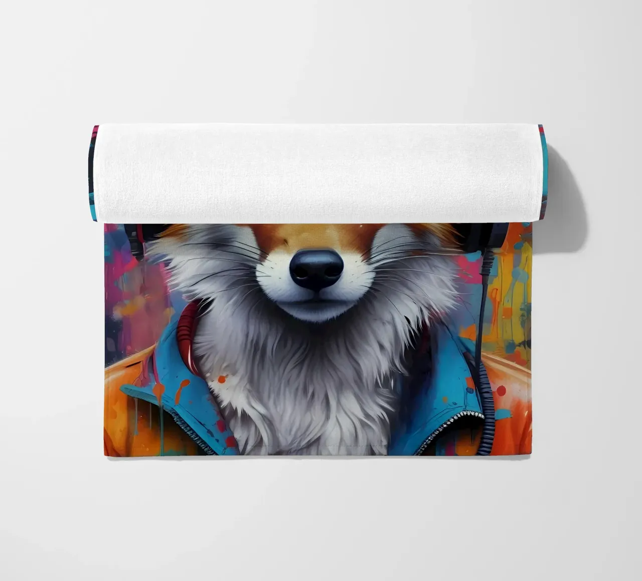Foxy meloman beach towel by MakArena