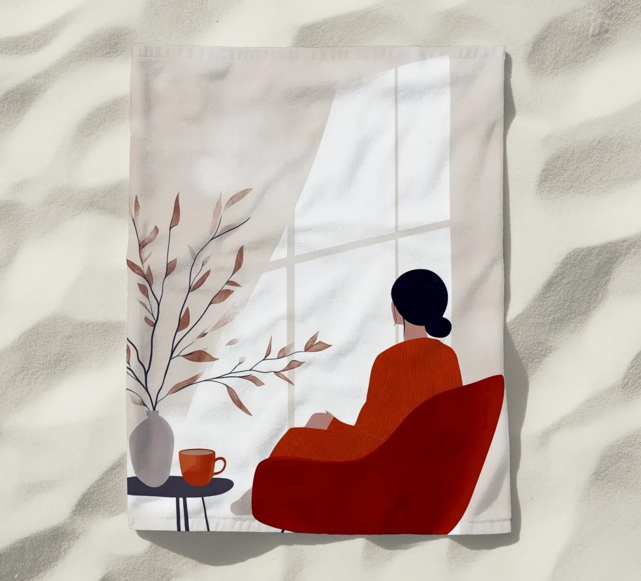 Abito rosso Donna vita arte minima telo mare da Justyna Jaszke JBJart