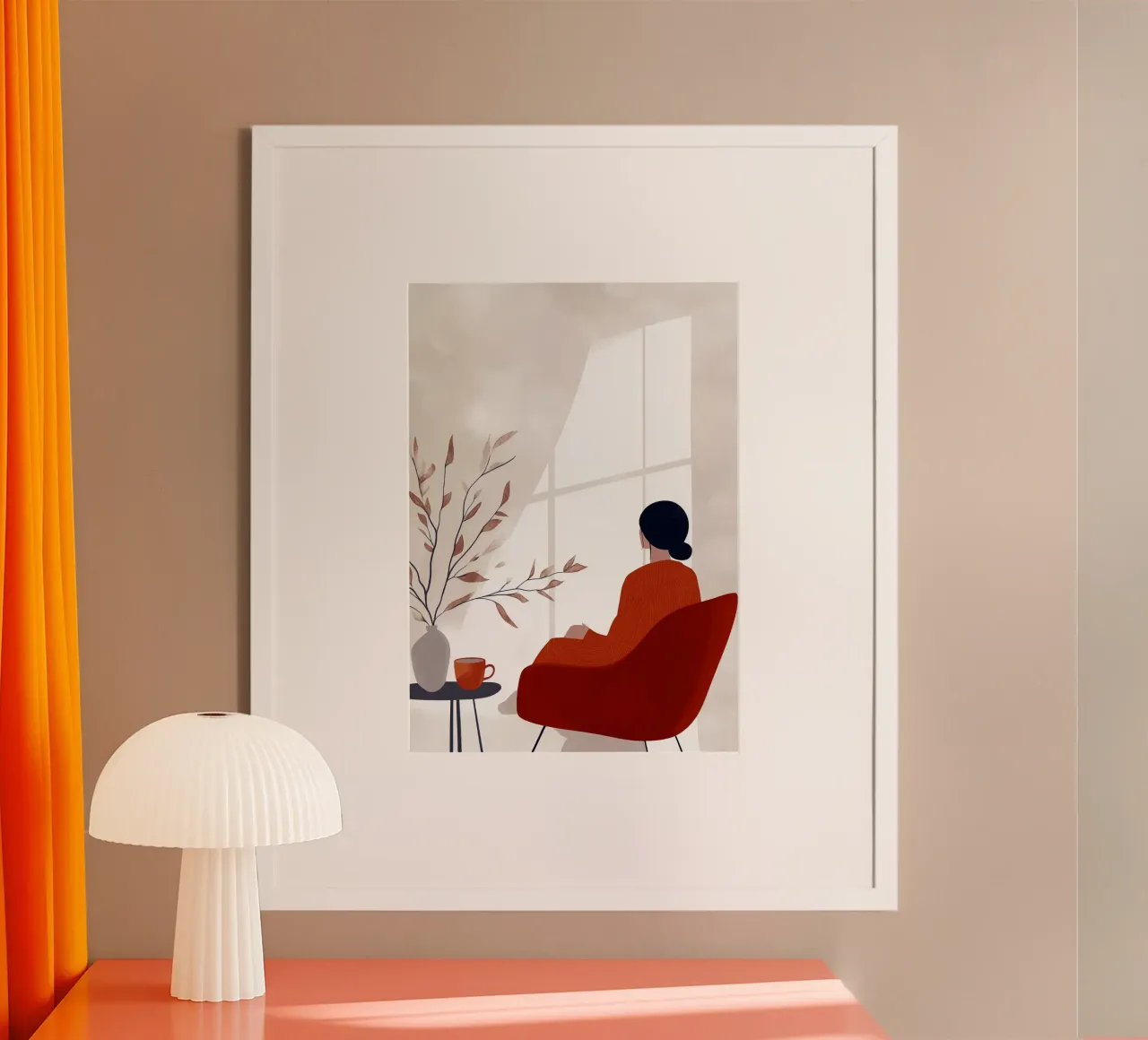 Abito rosso Donna vita arte minima carta hahnemühle da Justyna Jaszke JBJart