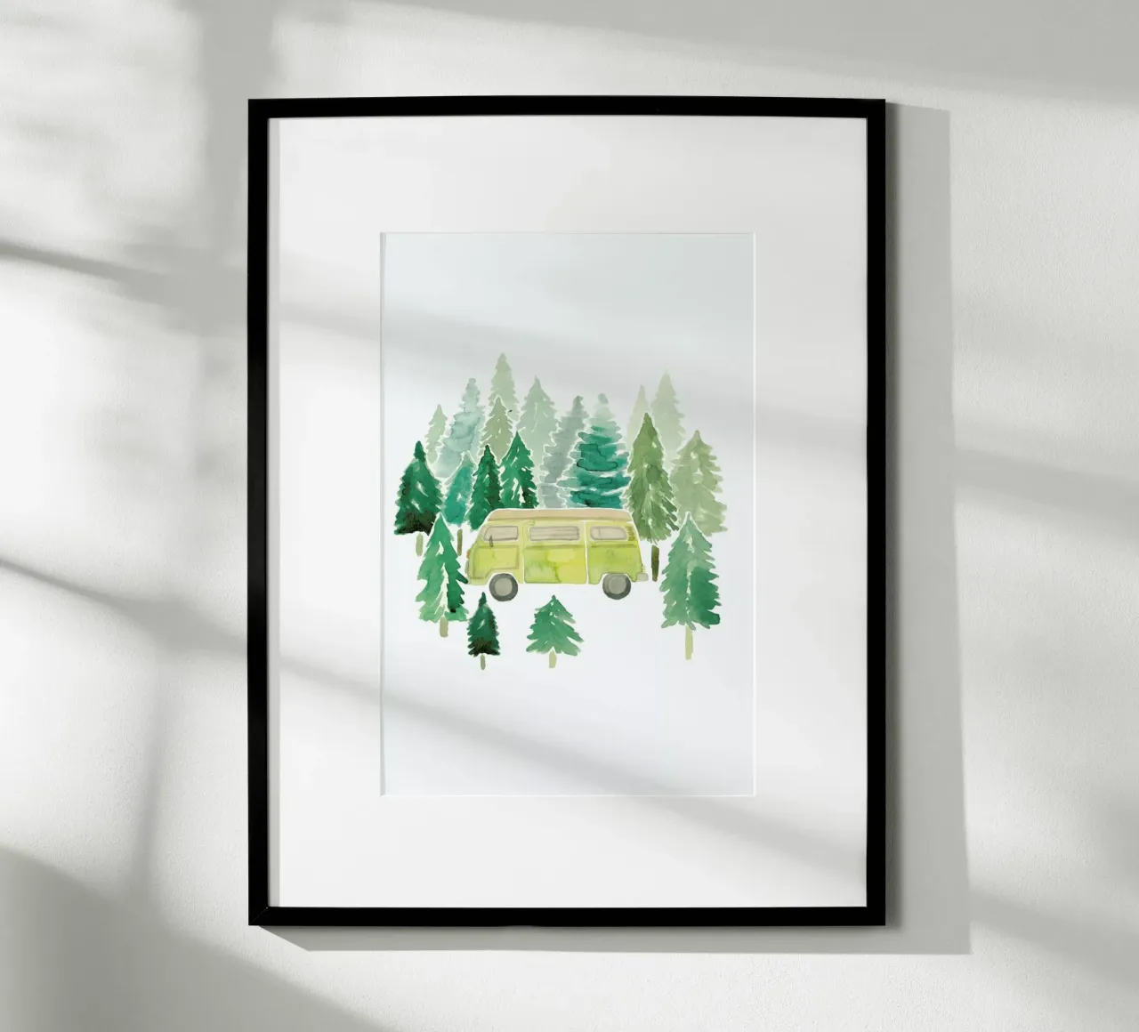 Adventure Van Woods poster con telaio in alluminio da Farina Kuklinski