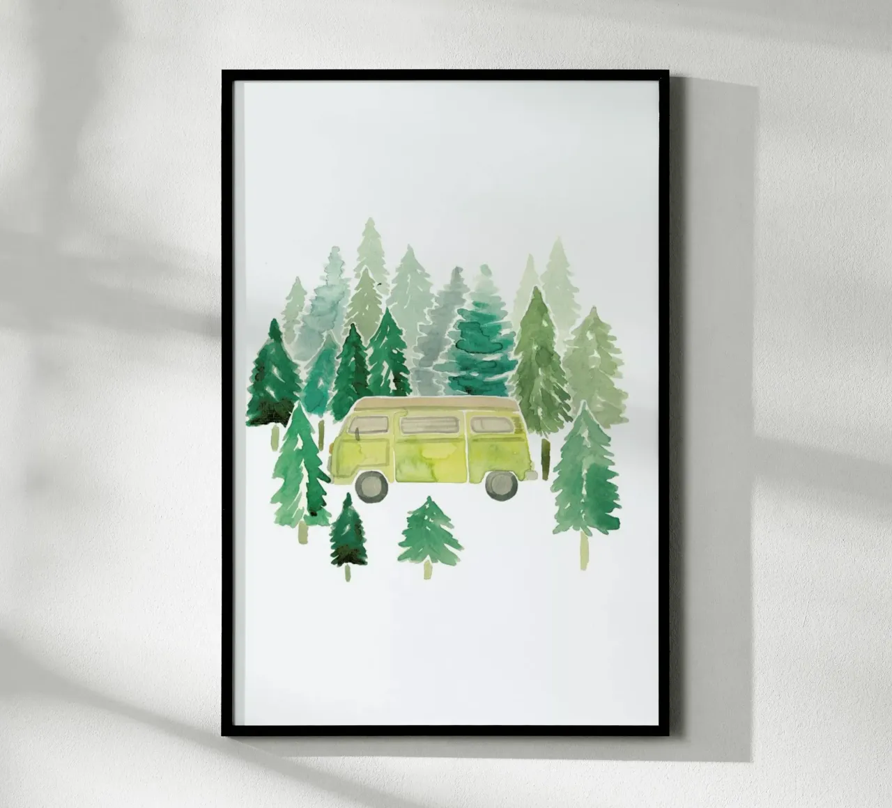 Adventure Van Woods poster con telaio in alluminio da Farina Kuklinski