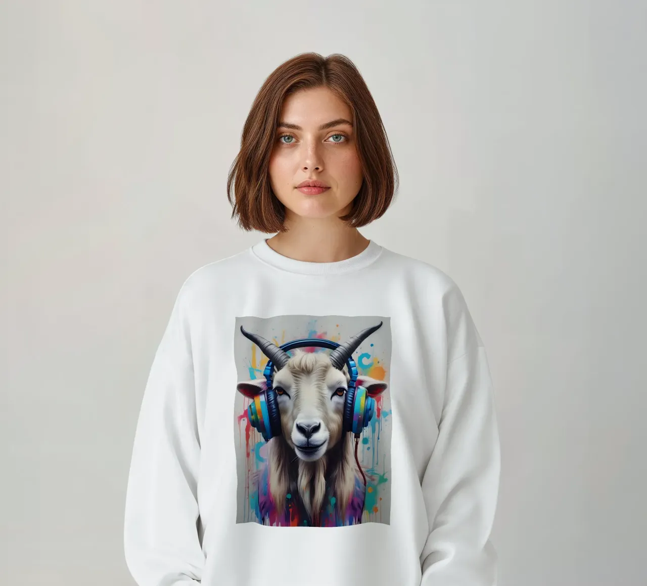 Ziege im Kopfhörer Sweatshirt von MakArena