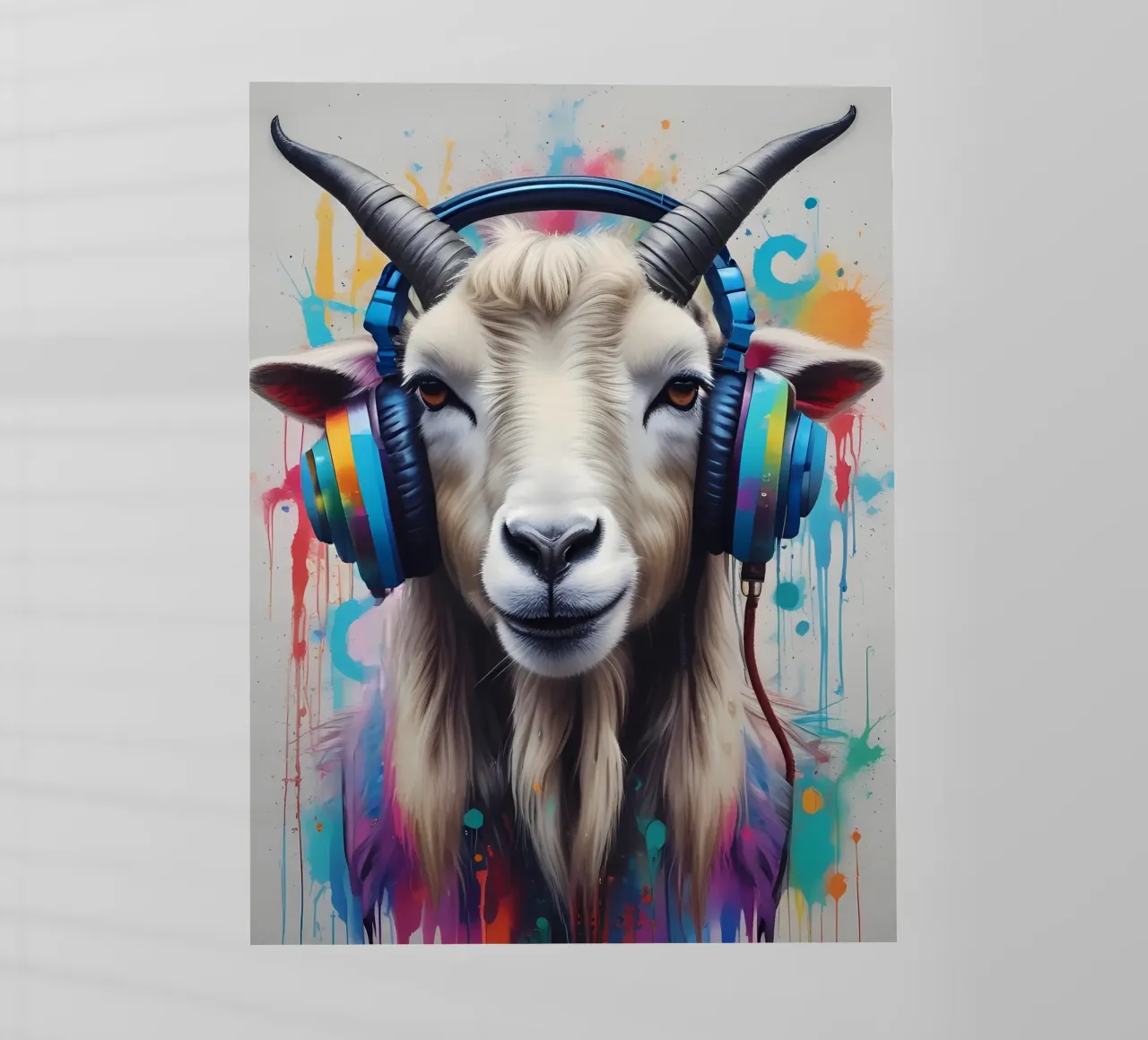 Goat in headphones backlit film by MakArena