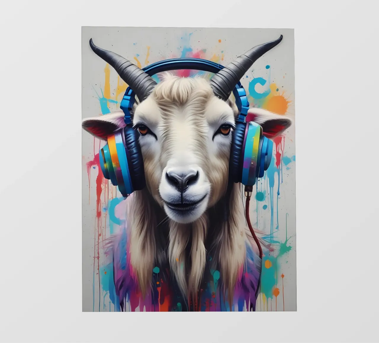 Goat in headphones pvc cover by MakArena