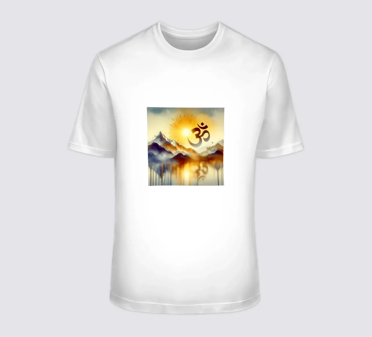 Om & Natuur - Berg - Aquarel stijl t-shirt van spiritual