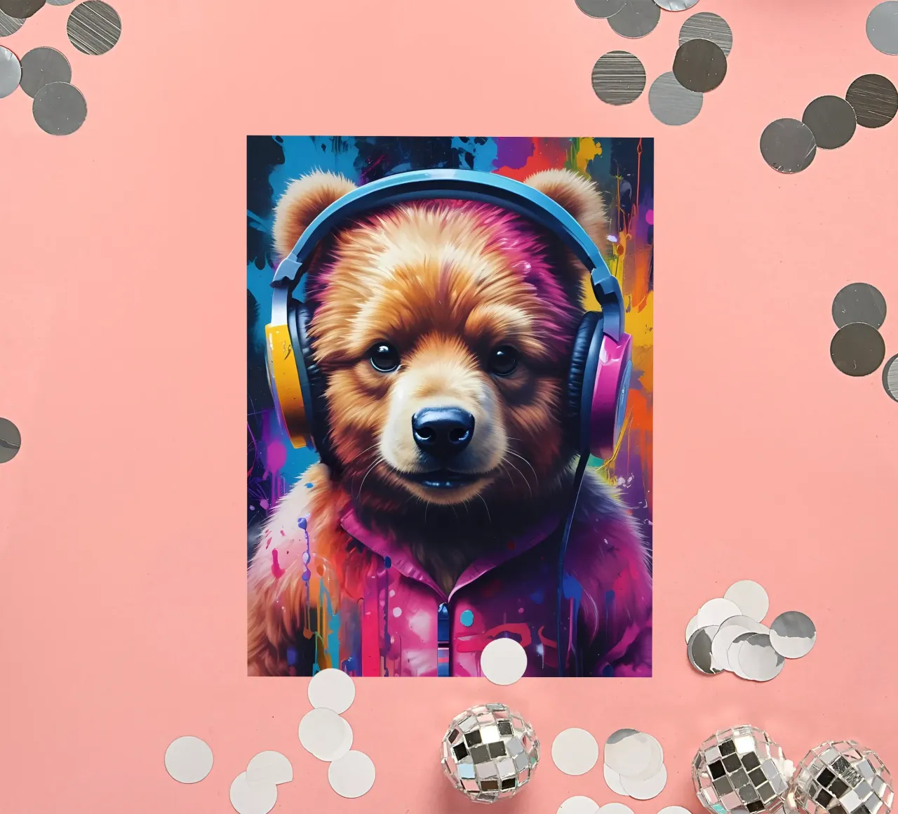 Baby bear in headphones sticker by MakArena
