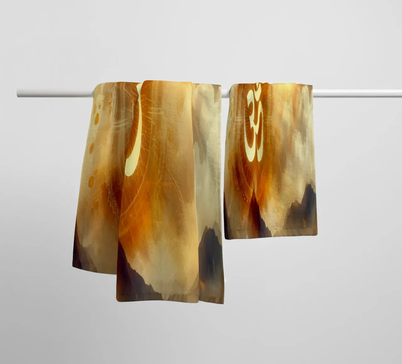 Om & Natur – Berg - Aquarell-Stil Handtuch von spiritual