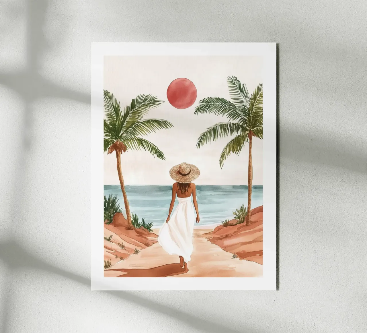 Donna sulla spiaggia alluminio dibond da Shores & Skies