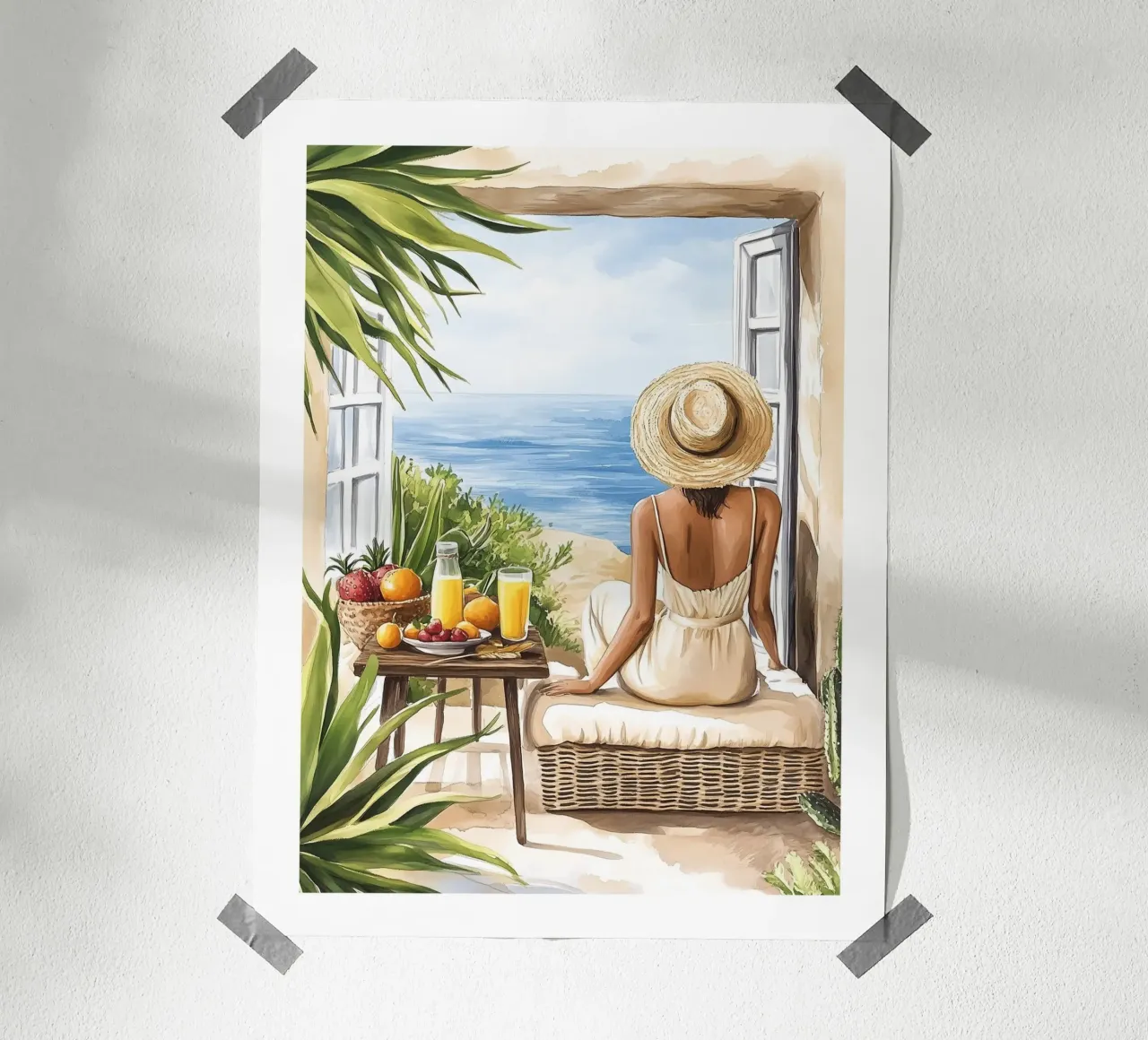 Frühstück mit Blick auf das Meer Poster von Shores & Skies