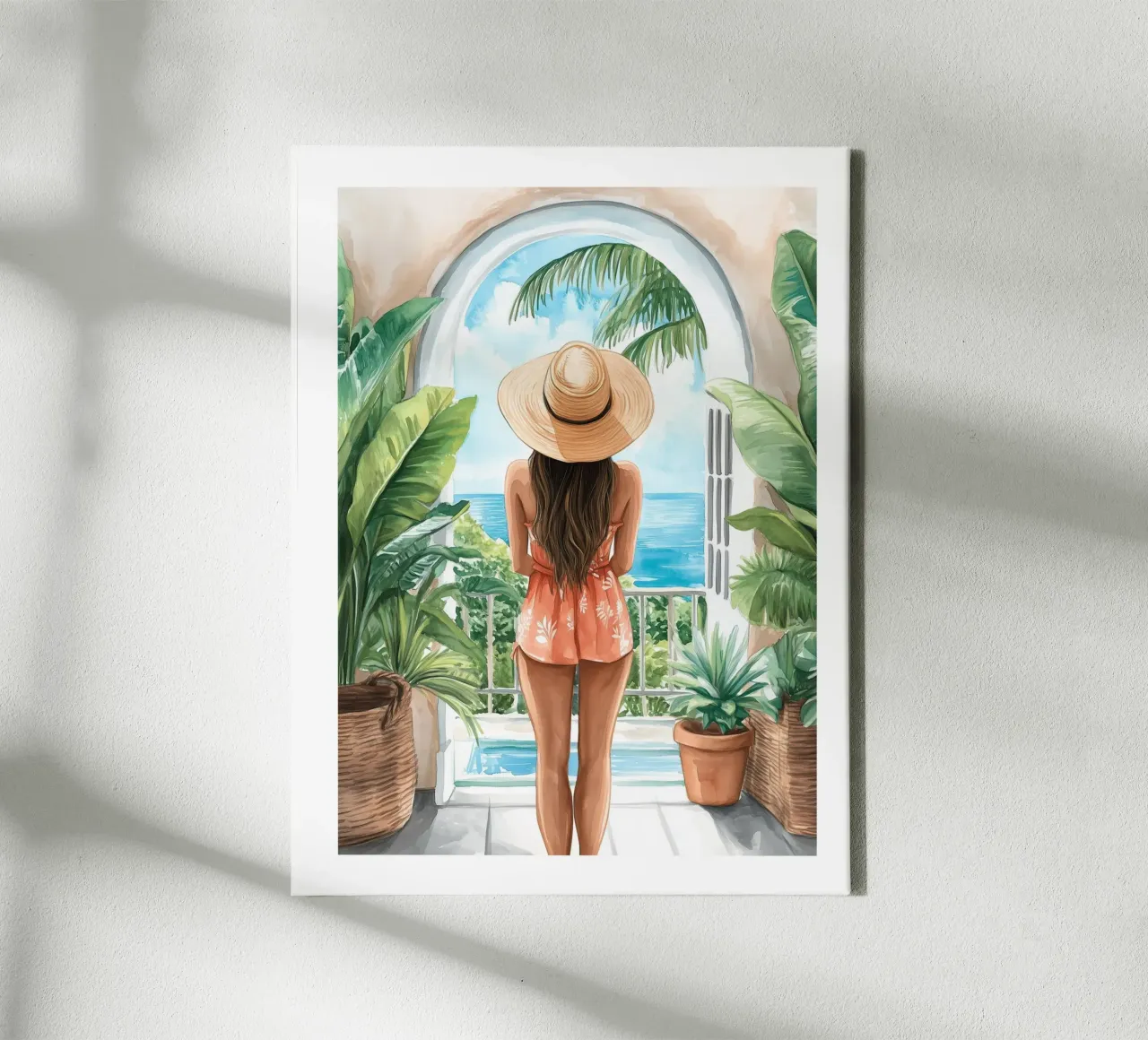 Vue tropicale lienzo con Marco flotante de Shores & Skies