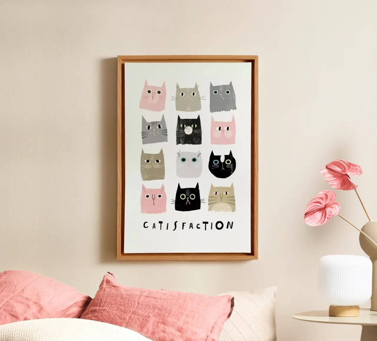 Catisfaction No. 1 tela con Cornice a cassetta da typealive