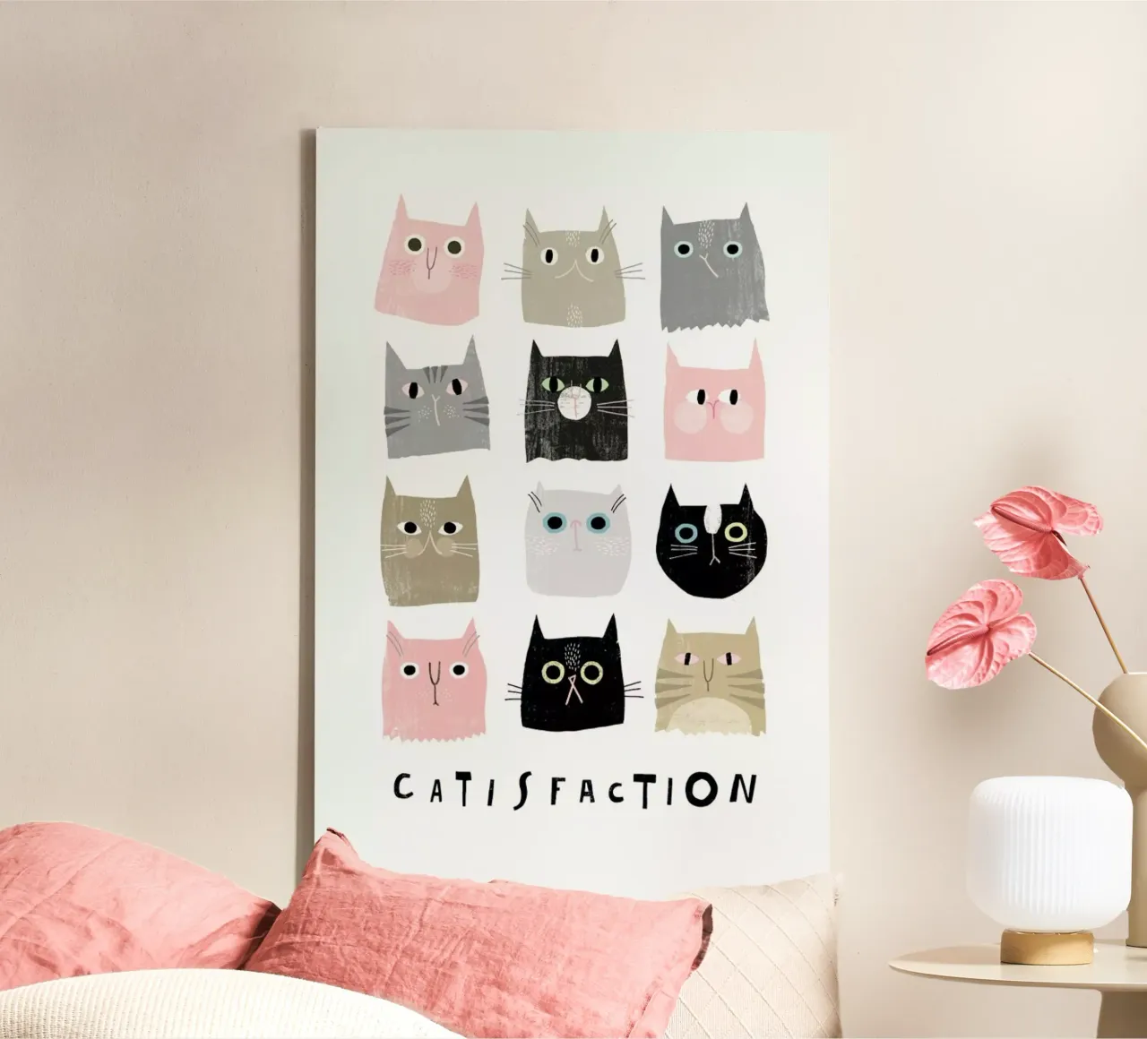 Catisfaction No. 1 tela con Cornice a cassetta da typealive