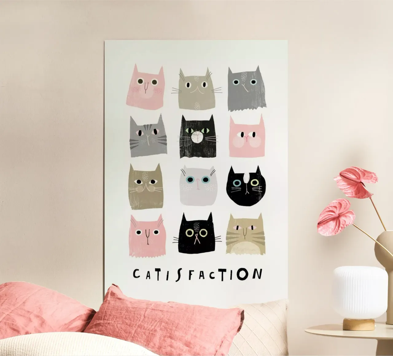 Catisfaction No. 1 poster con telaio in legno da typealive