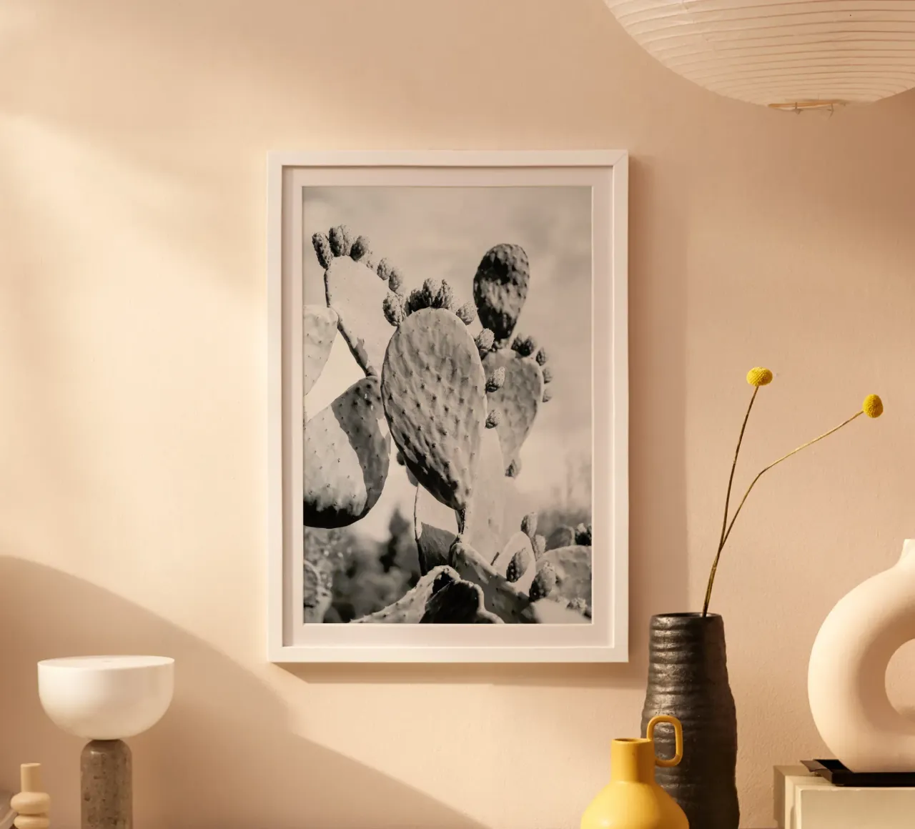 Cacti Cowboy 1 poster con telaio in legno da Shot By Clint