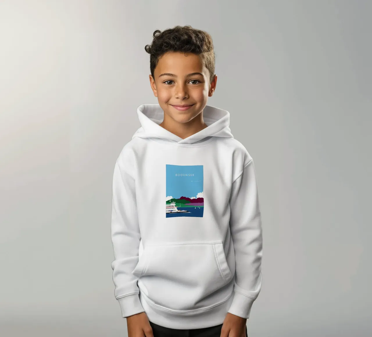 Bodensee, Fähre Konstanz - Meersburg felpa bambino con cappuccio da Taimanta