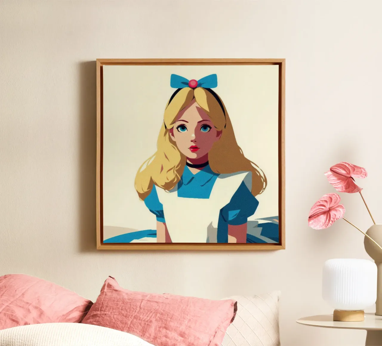 Alice - Vintage posterprint canvas met Baklijst van posterprints-by-nomad