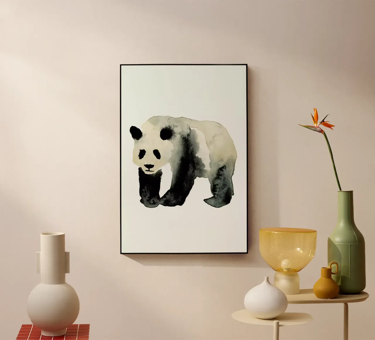 Panda acrylic glass by Farina Kuklinski