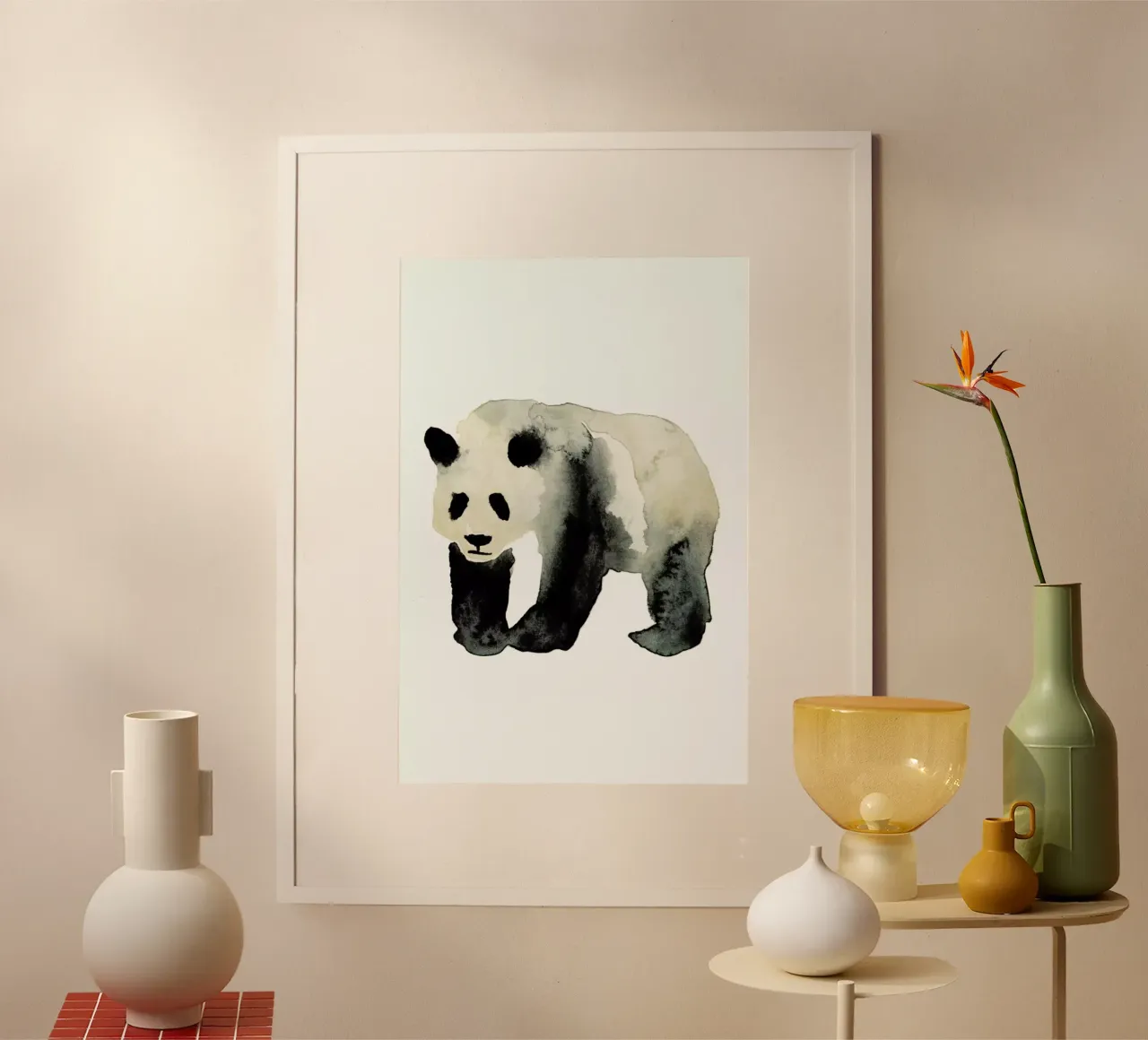 Panda poster con telaio in legno da Farina Kuklinski