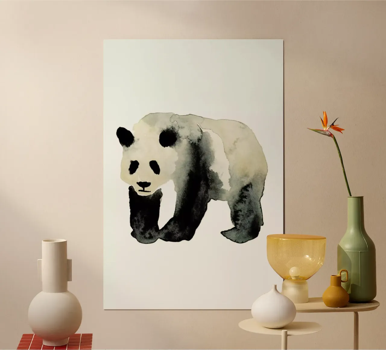 Panda poster con telaio in legno da Farina Kuklinski