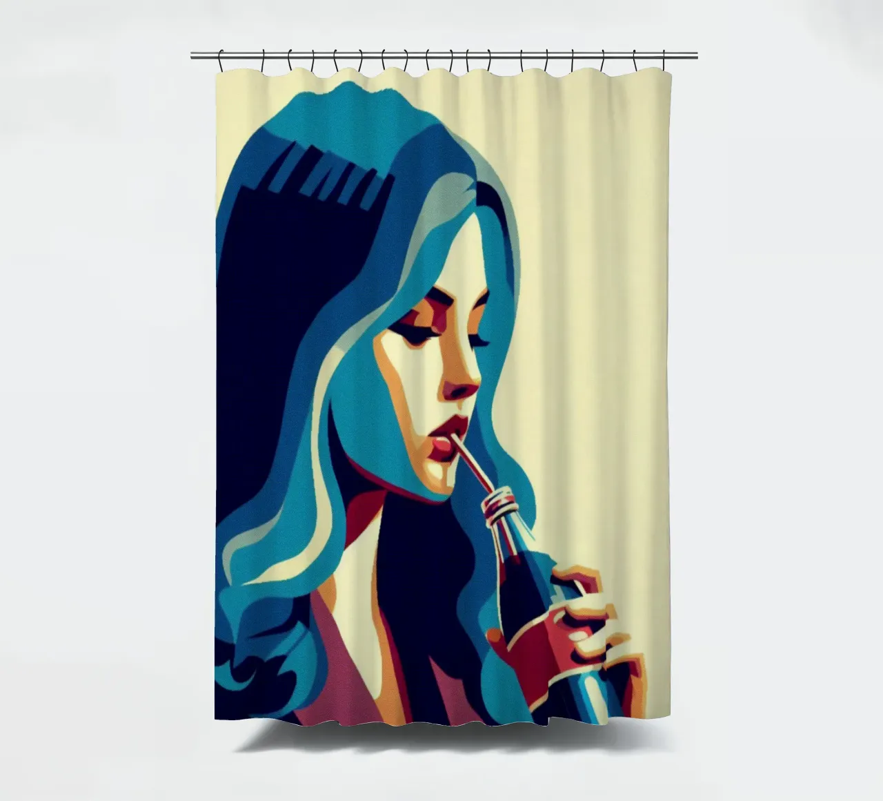 Coke - Vintage poster print shower curtain by posterprints-by-nomad