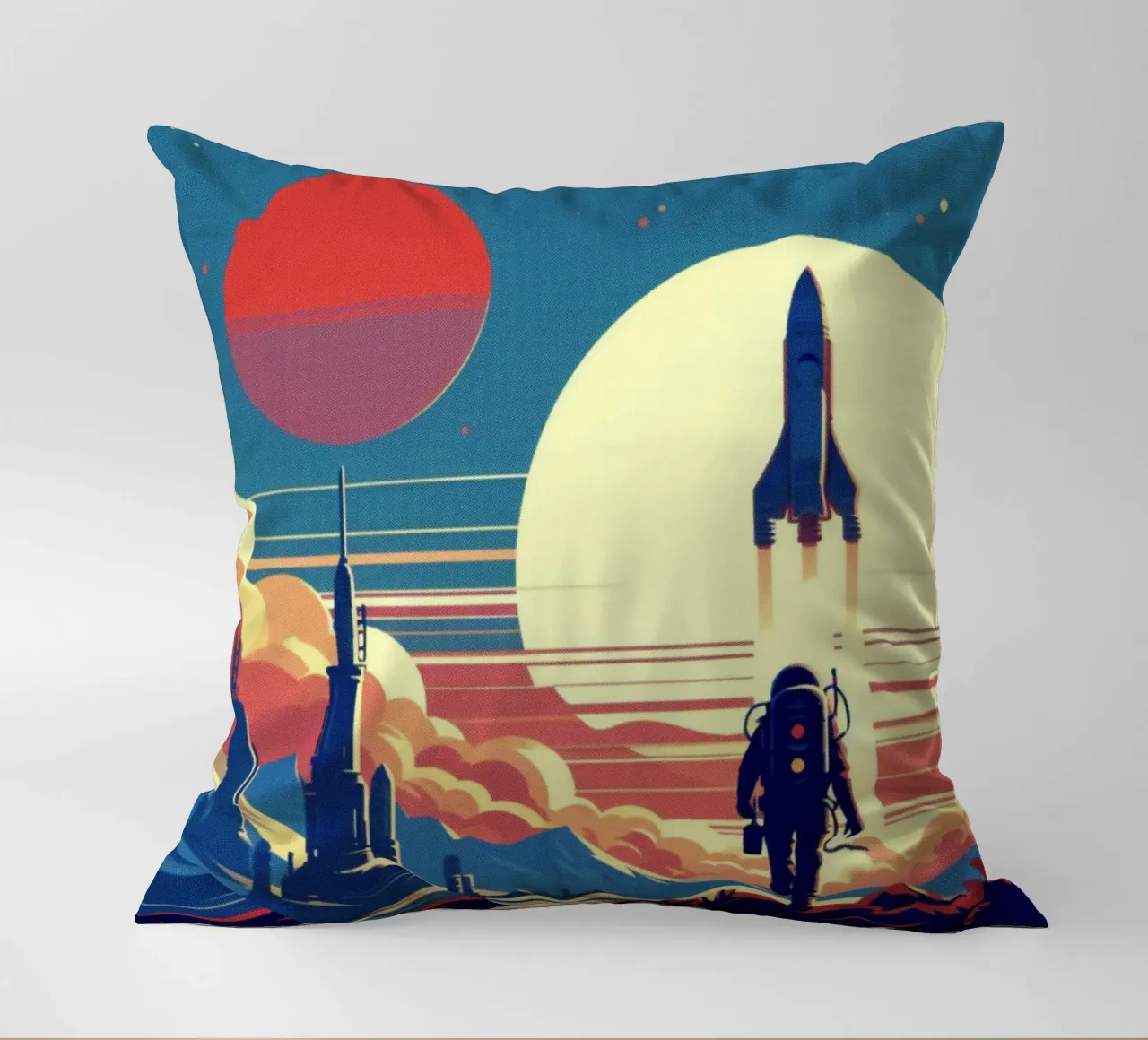 Mars Rocket - Stampa poster d'epoca cuscino da posterprints-by-nomad