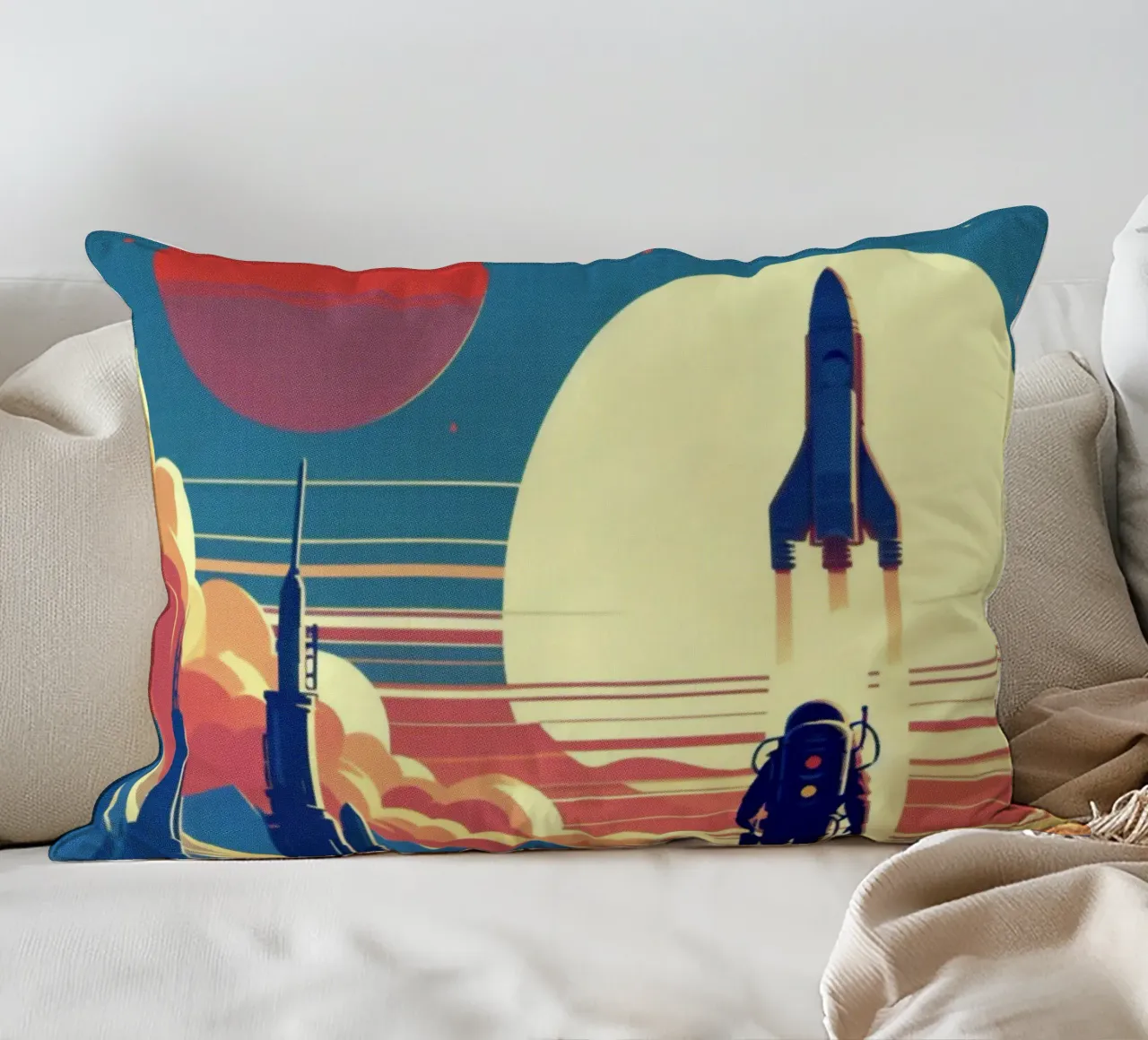 Mars Rocket - Stampa poster d'epoca cuscino da posterprints-by-nomad