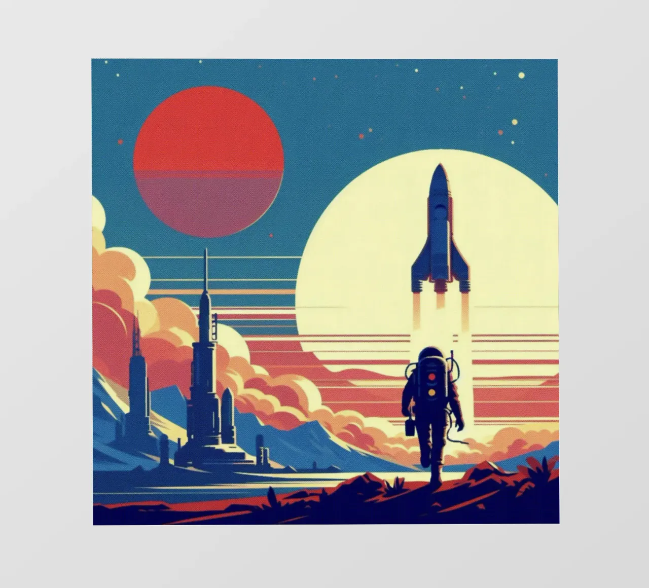 Mars Rocket - Stampa poster d'epoca telo in pvc da posterprints-by-nomad
