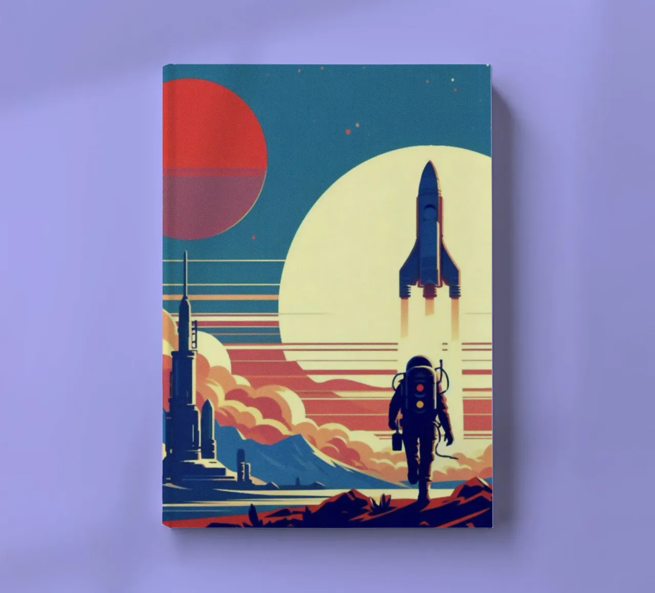 Mars Rocket - Vintage poster print notebook by posterprints-by-nomad