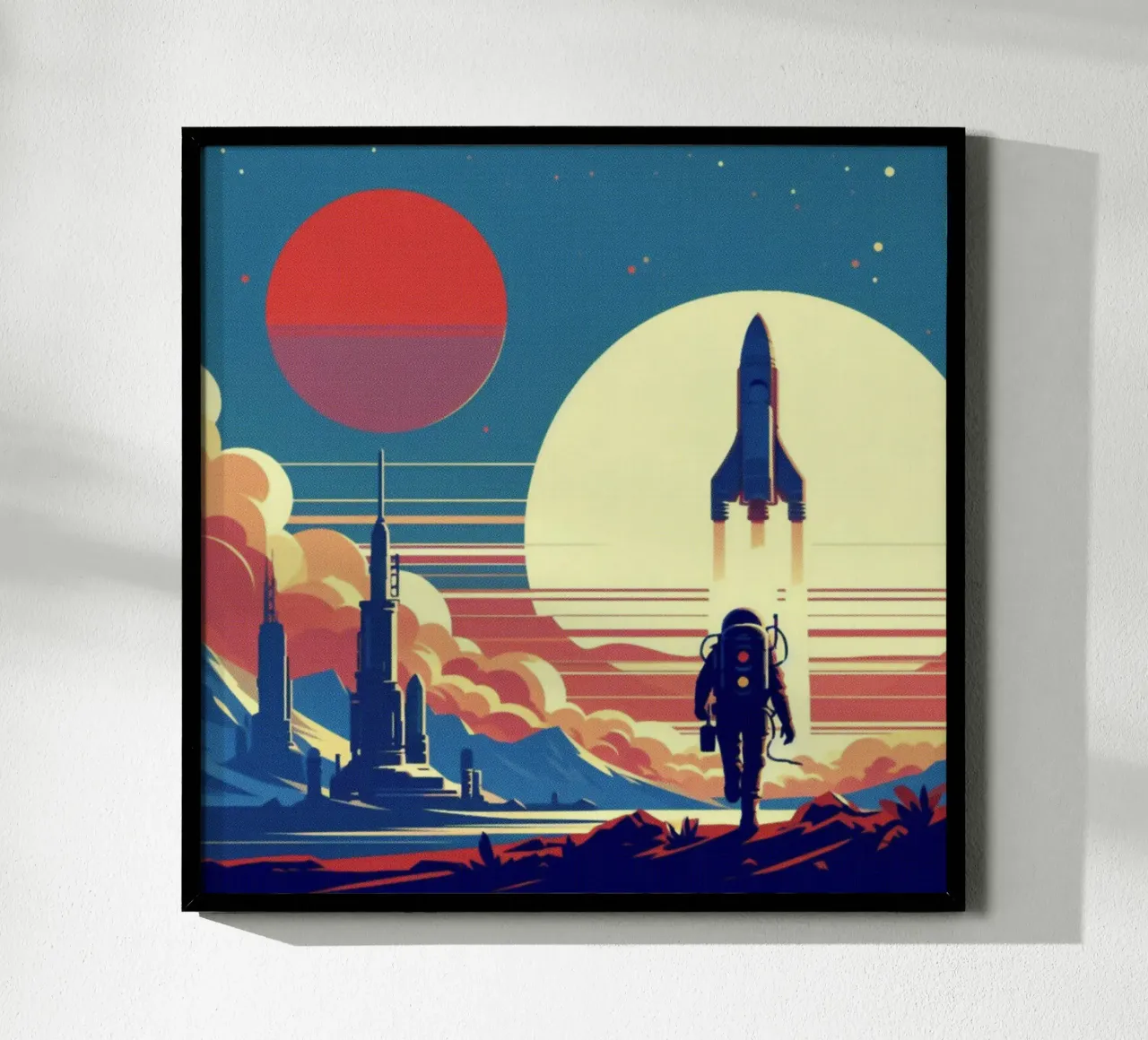 Mars Rocket - Stampa poster d'epoca poster con telaio in legno da posterprints-by-nomad