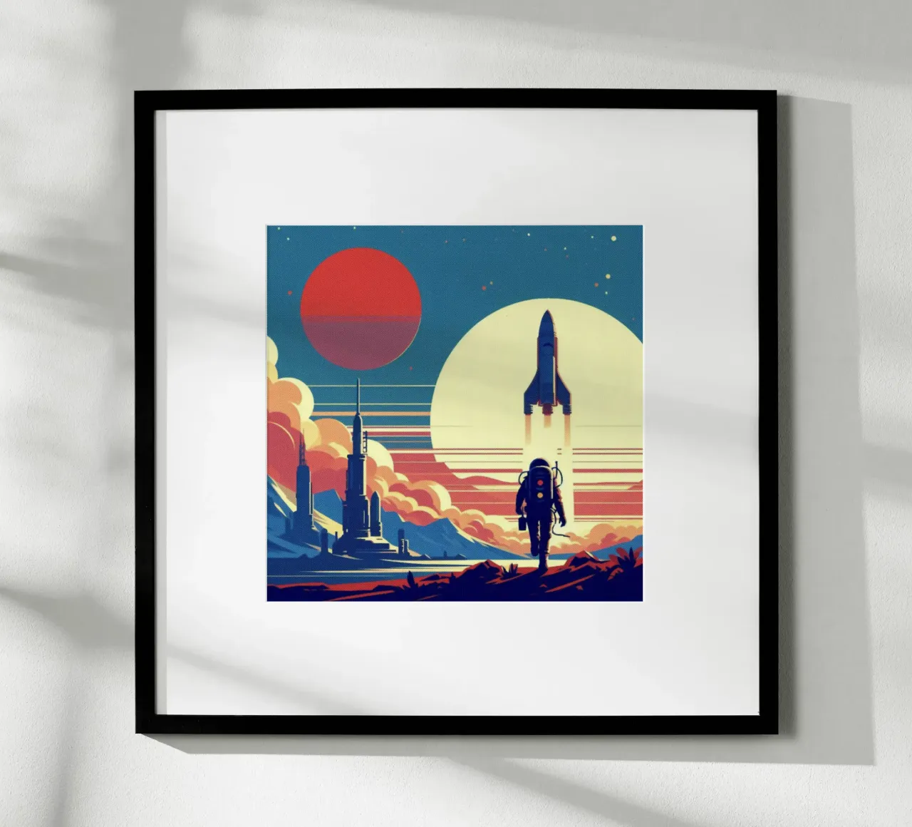 Mars Rocket - Stampa poster d'epoca poster con telaio in legno da posterprints-by-nomad
