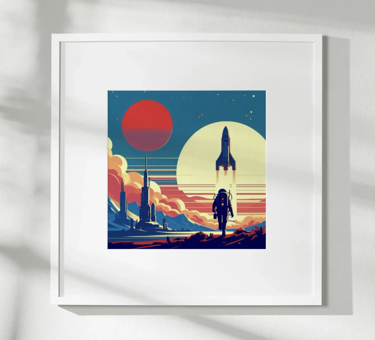 Mars Rocket - Stampa poster d'epoca poster con telaio in legno da posterprints-by-nomad