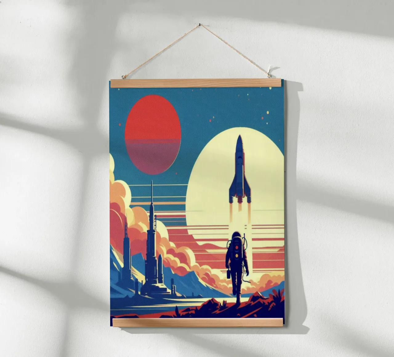 Mars Rocket - Stampa poster d'epoca poster con telaio in legno da posterprints-by-nomad