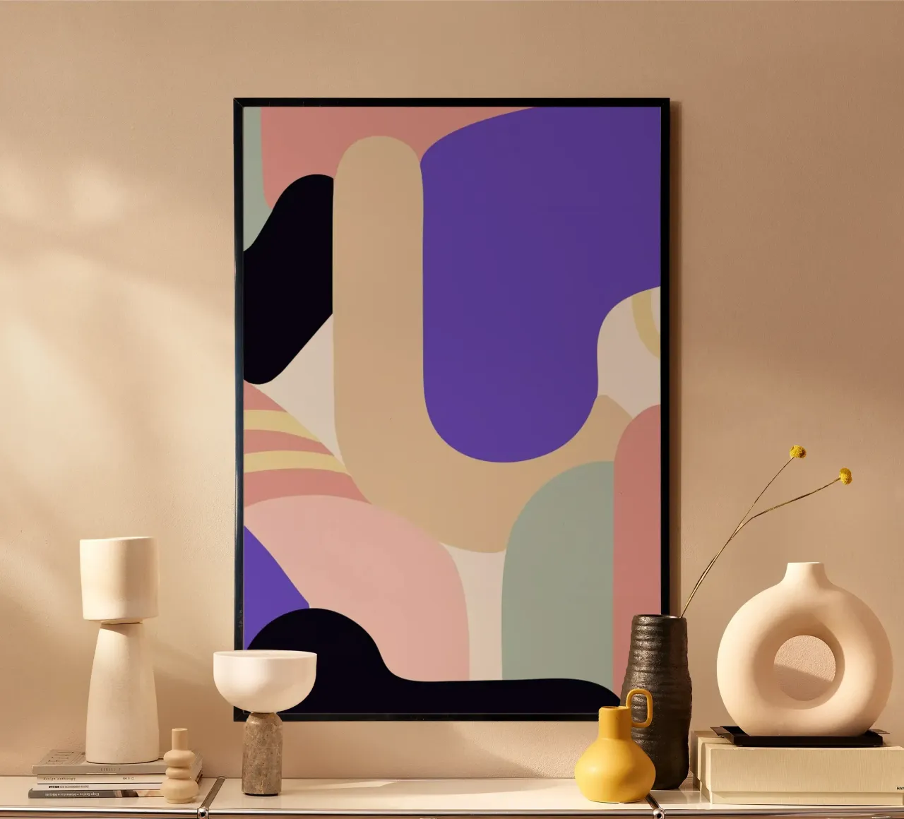 Blue Monday poster con telaio in legno da Jilli Darling Art