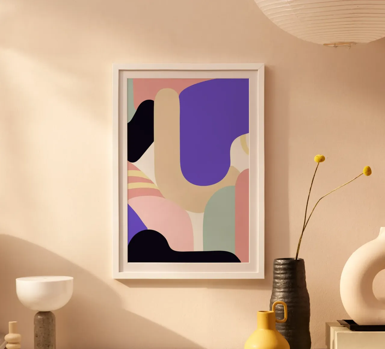 Blue Monday poster con telaio in legno da Jilli Darling Art