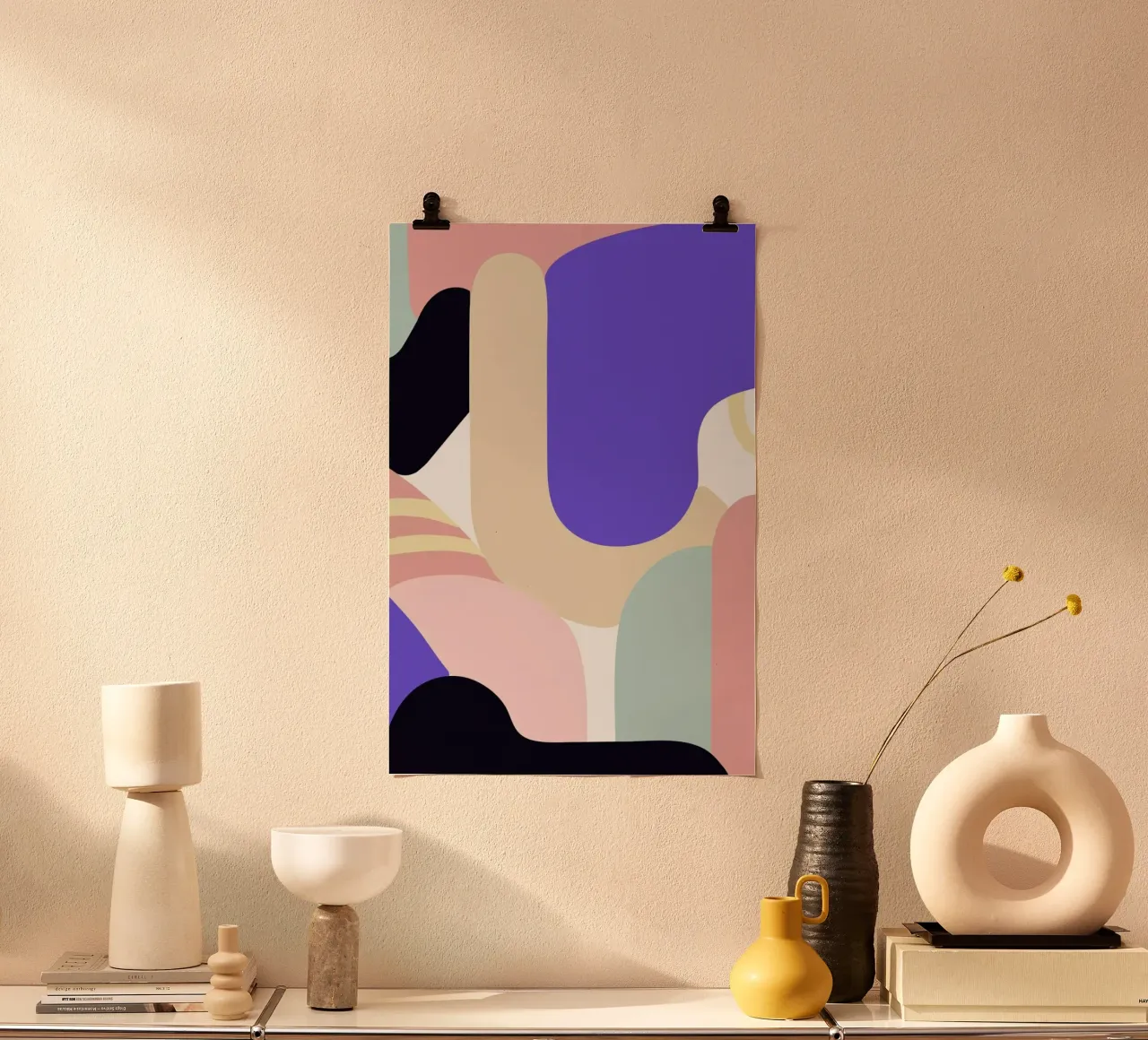 Blue Monday poster con telaio in legno da Jilli Darling Art