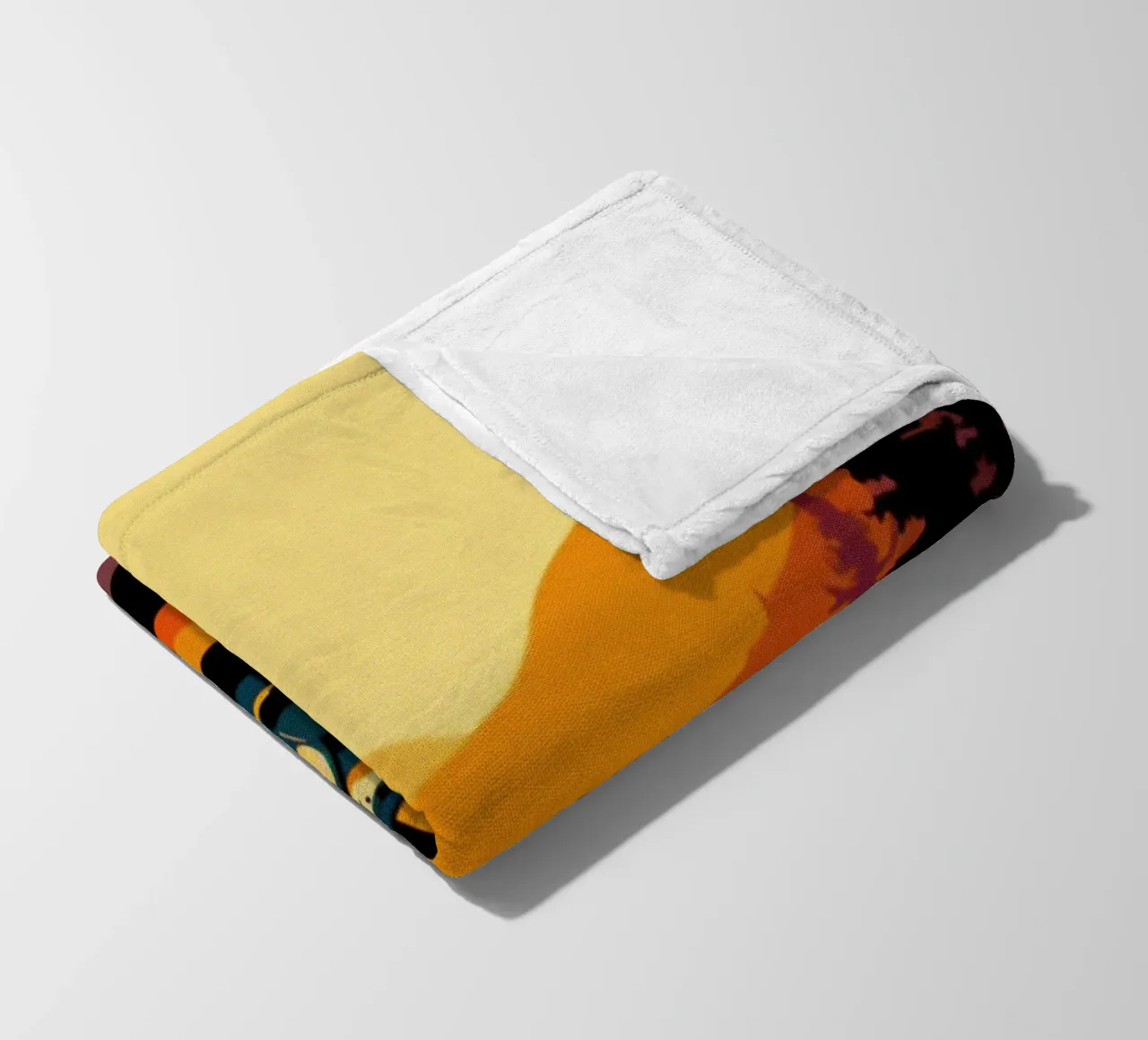 Sunset Jeep 4x4 – Vintage Posterdruck fleece blanket by posterprints-by-nomad