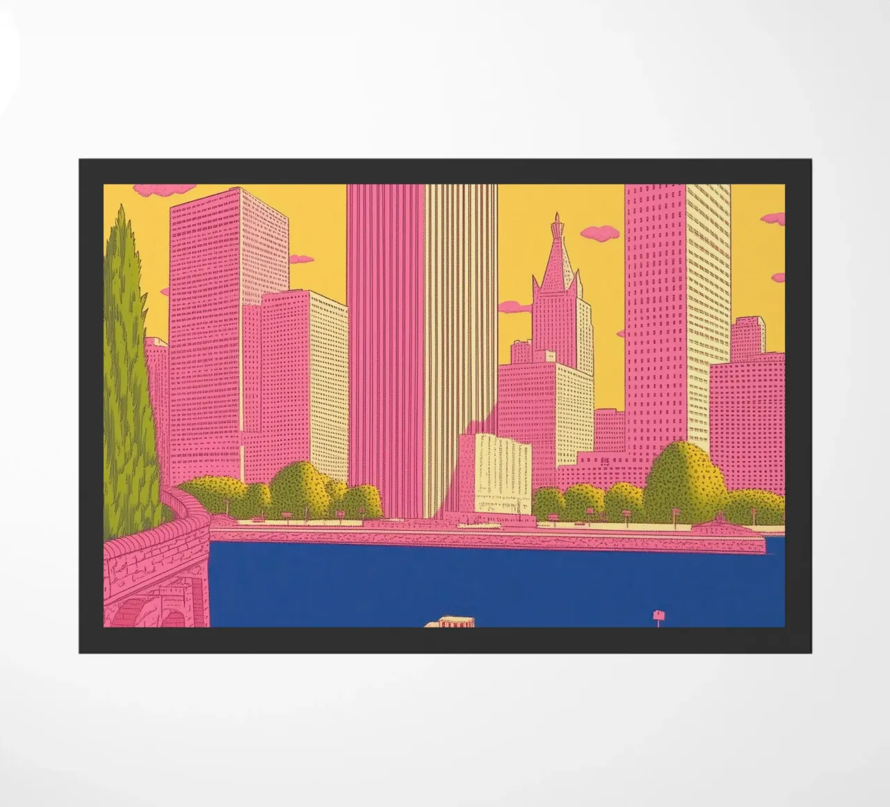 Skyline della città di New York: Arredo urbano vibrante e pop art zerbino da Kaji