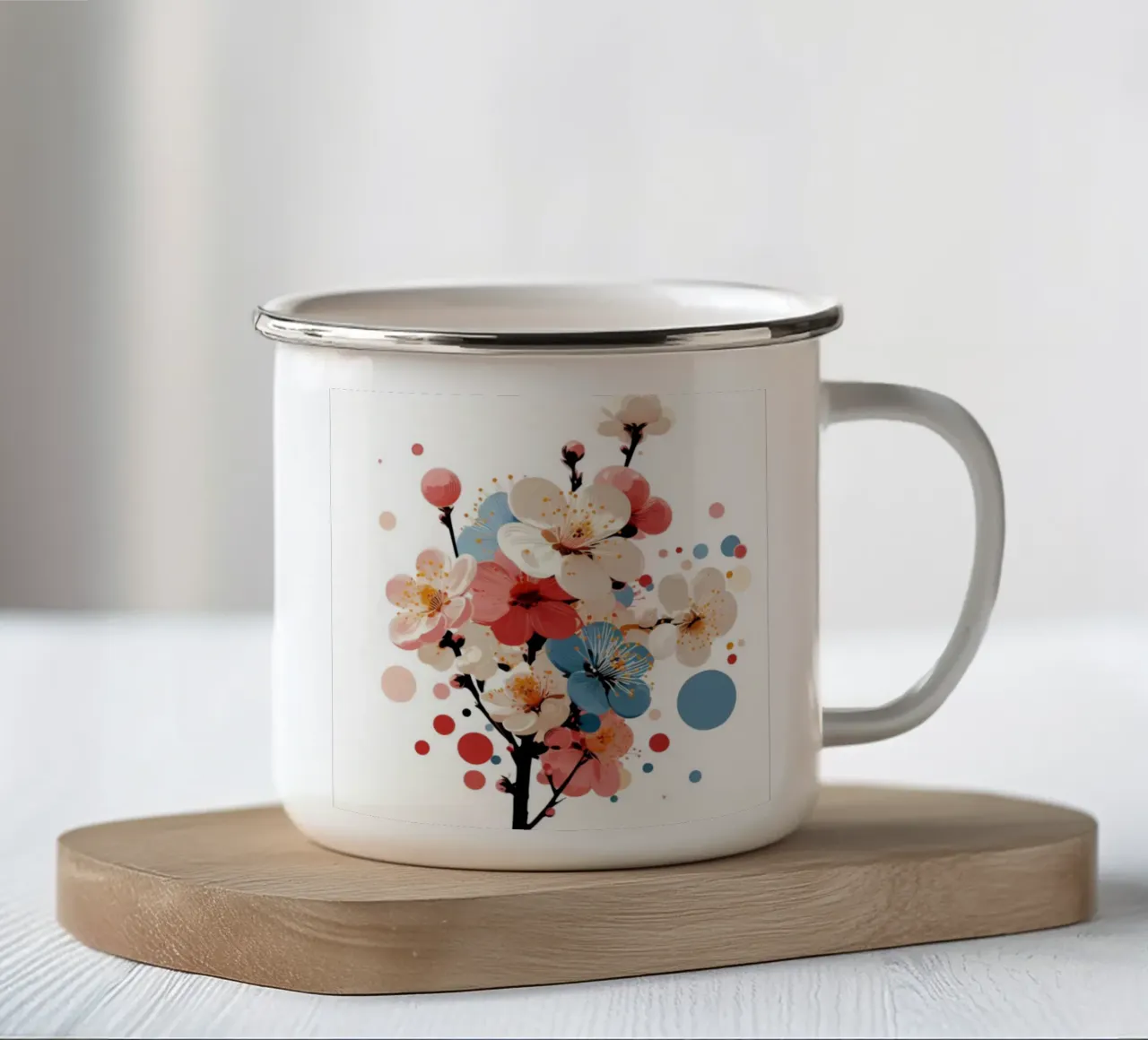 Bloemen - Vintage posterprint emaille mok van posterprints-by-nomad