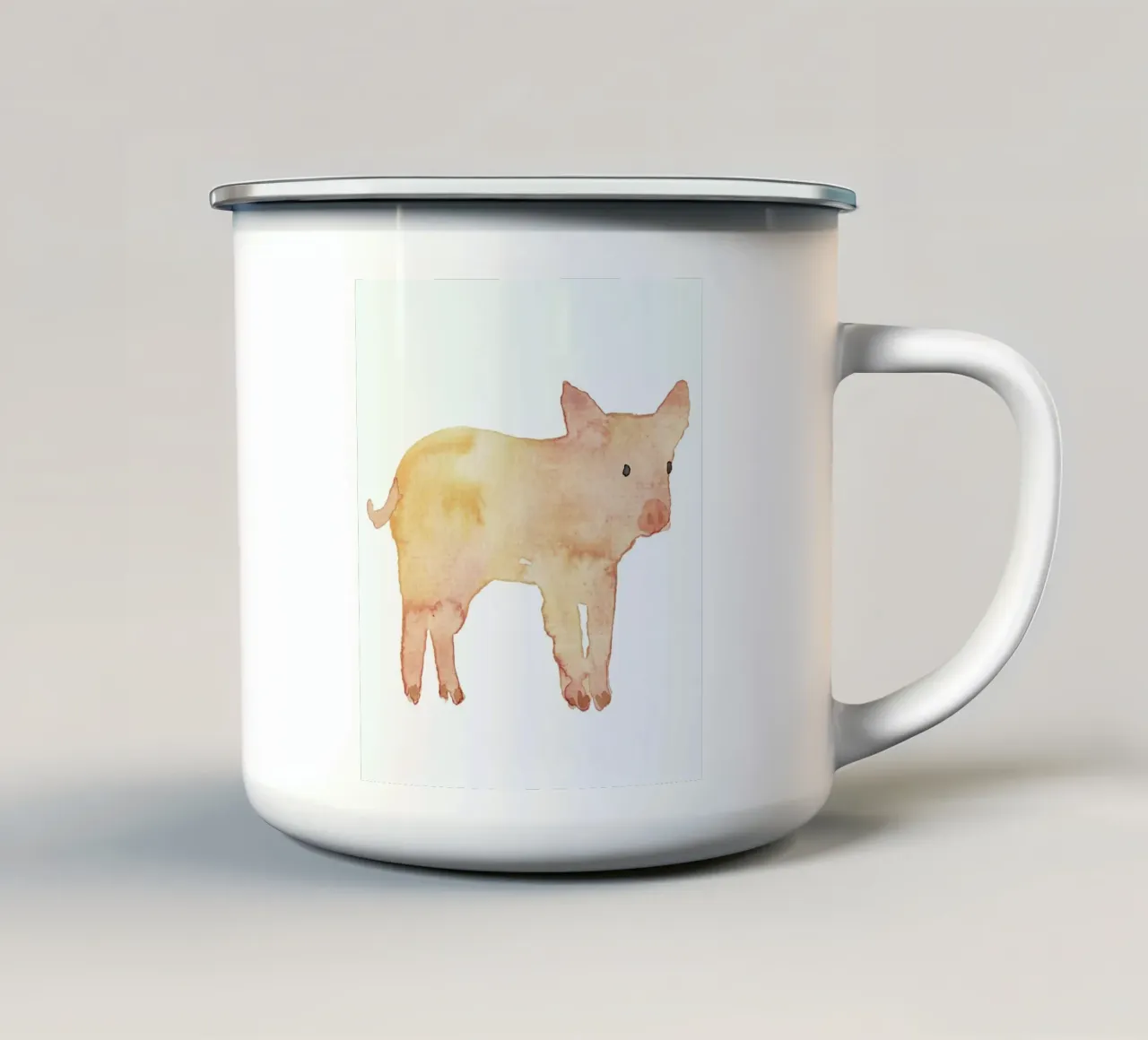 Pig tazza in smalto da Farina Kuklinski