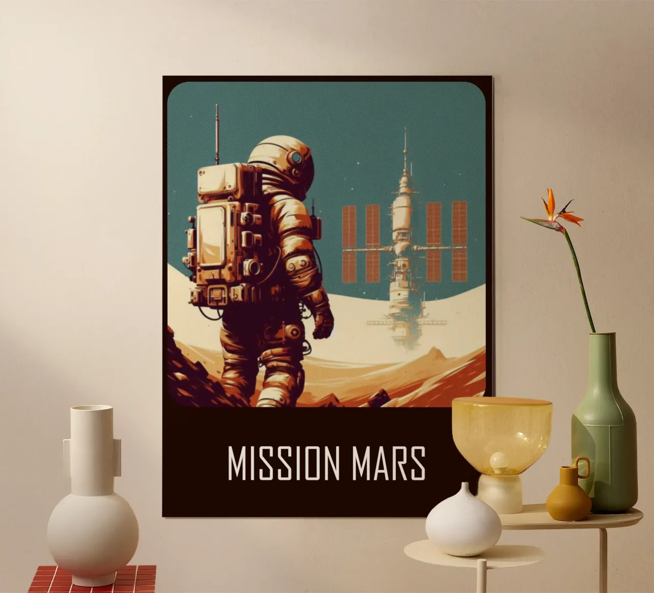 Mission Mars - Vintage poster print hahnemühle by posterprints-by-nomad