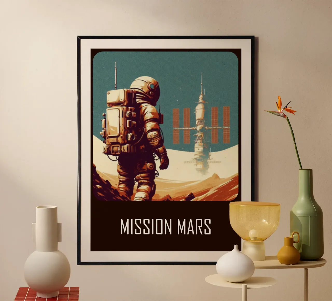 Mission Mars - Vintage poster print hahnemühle by posterprints-by-nomad