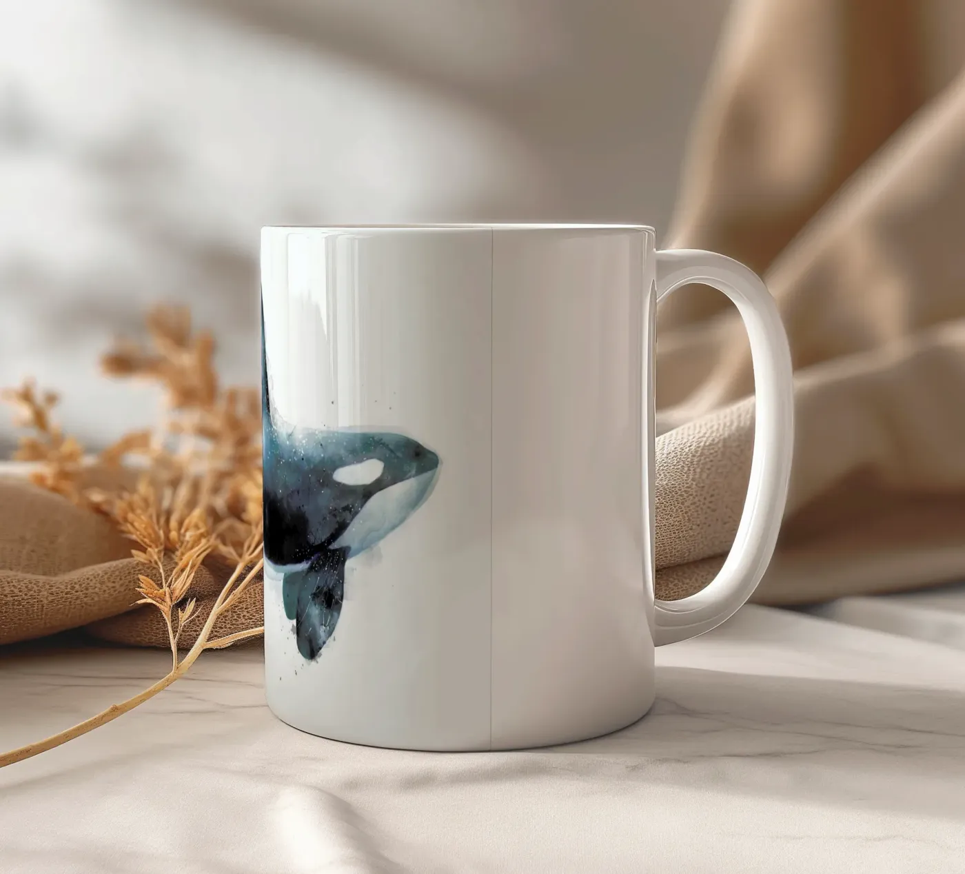 Orca ceramic mug by Amy Hamilton