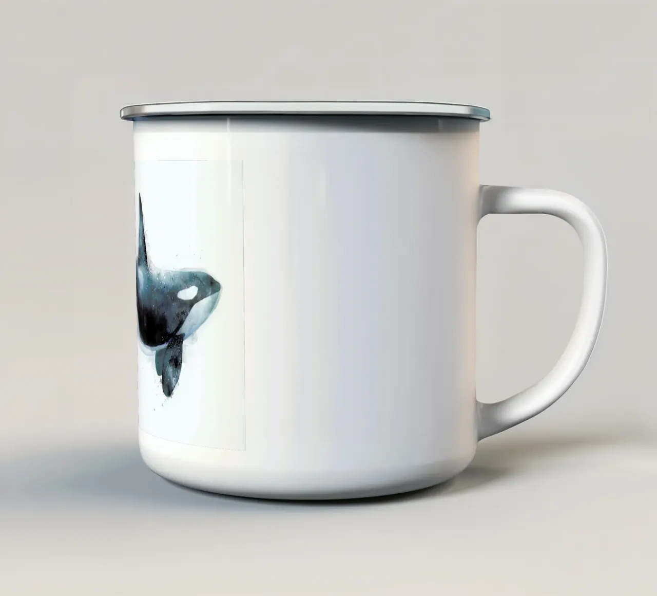 Orca tazza in smalto da Amy Hamilton